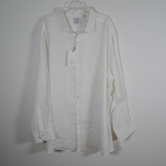 Baird McNutt Linen Button Up Shirt Big Men's Size 4XB White Luxury Resort Beach - Picture 1 of 10